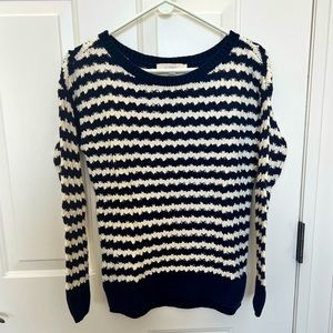 NWT LOFT Navy and White Sweater- Size Small
